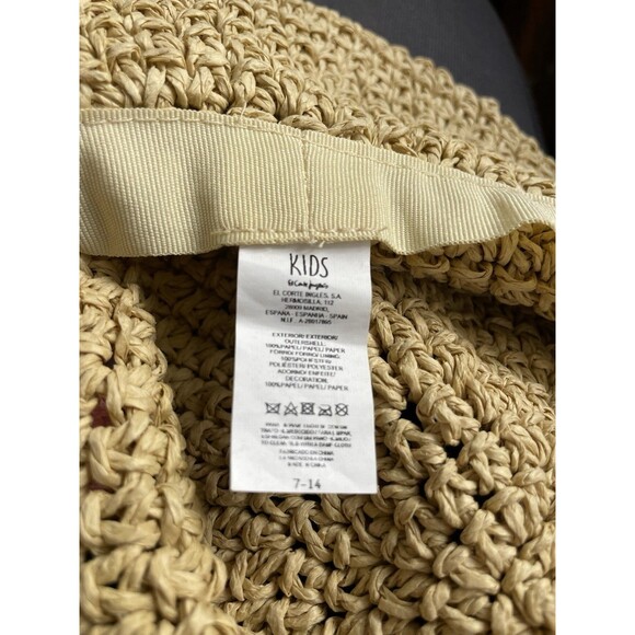 El Corte Ingles Kids Crochet Paper Straw Hat  Size 7-14Y - Picture 11 of 12